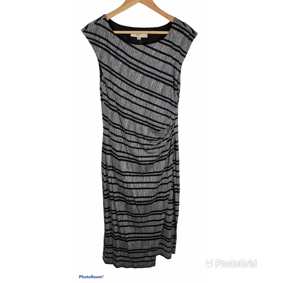 NWT LOFT White and Black Midi Dress Sz M $69.50! - Picture 2 of 7